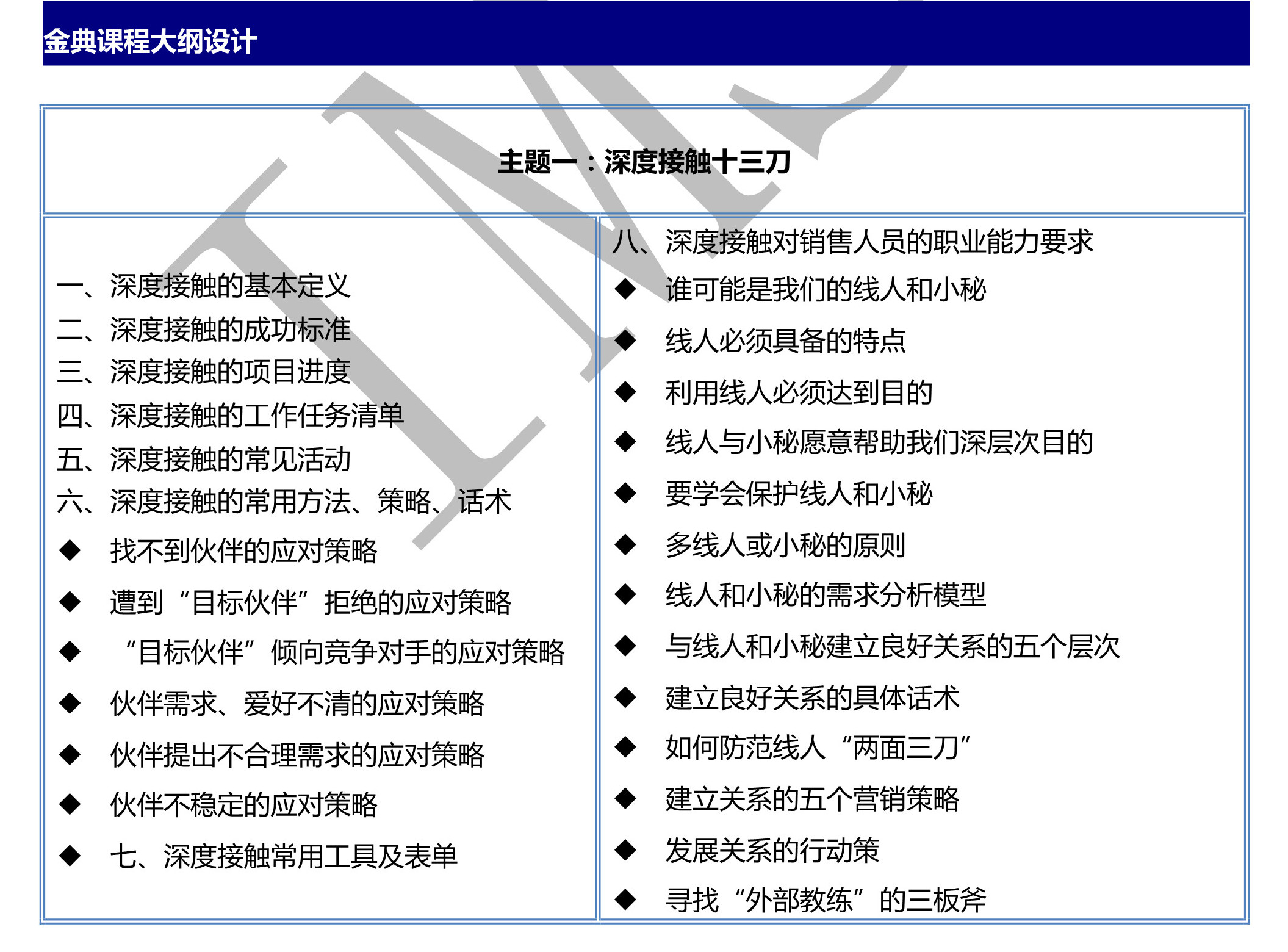 金典課程大綱設計